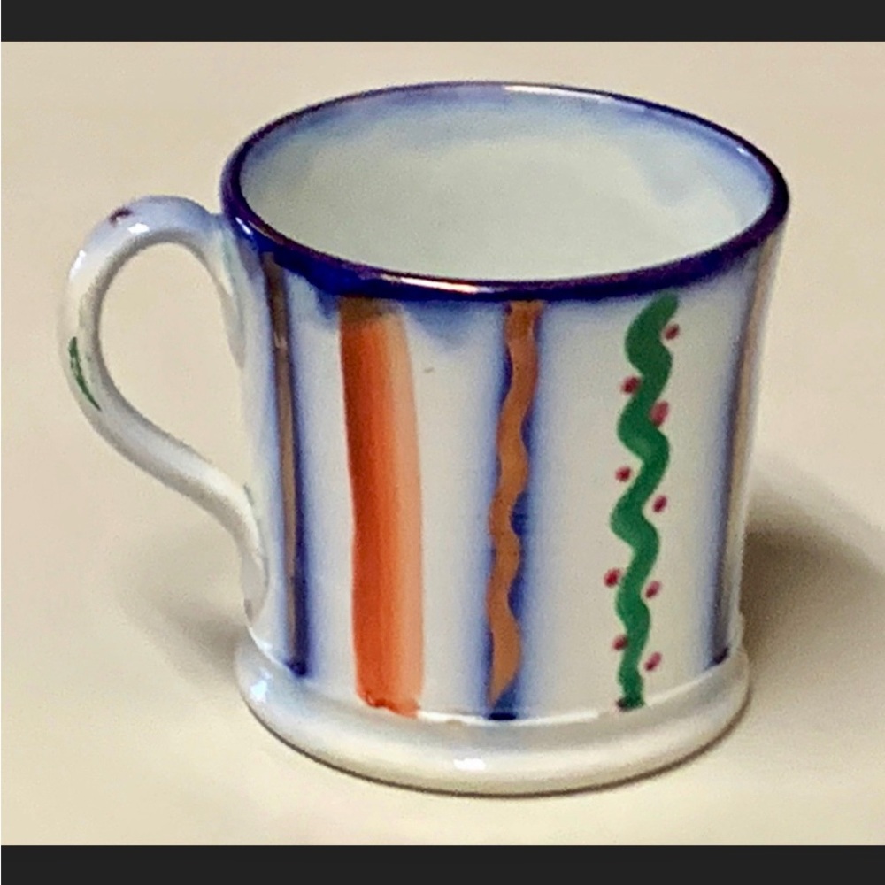 Gaudy Welsh Vertical Lustre Stripe Drysau Wagon Wheel Variant Child’s Cup Mug